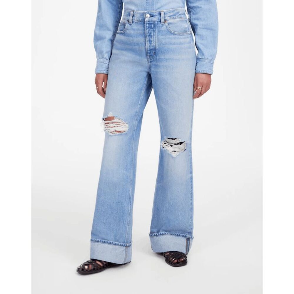 Madewell Hallstead Blue Rigid Denim Low-Slung Baggy Jeans Women's Size 28